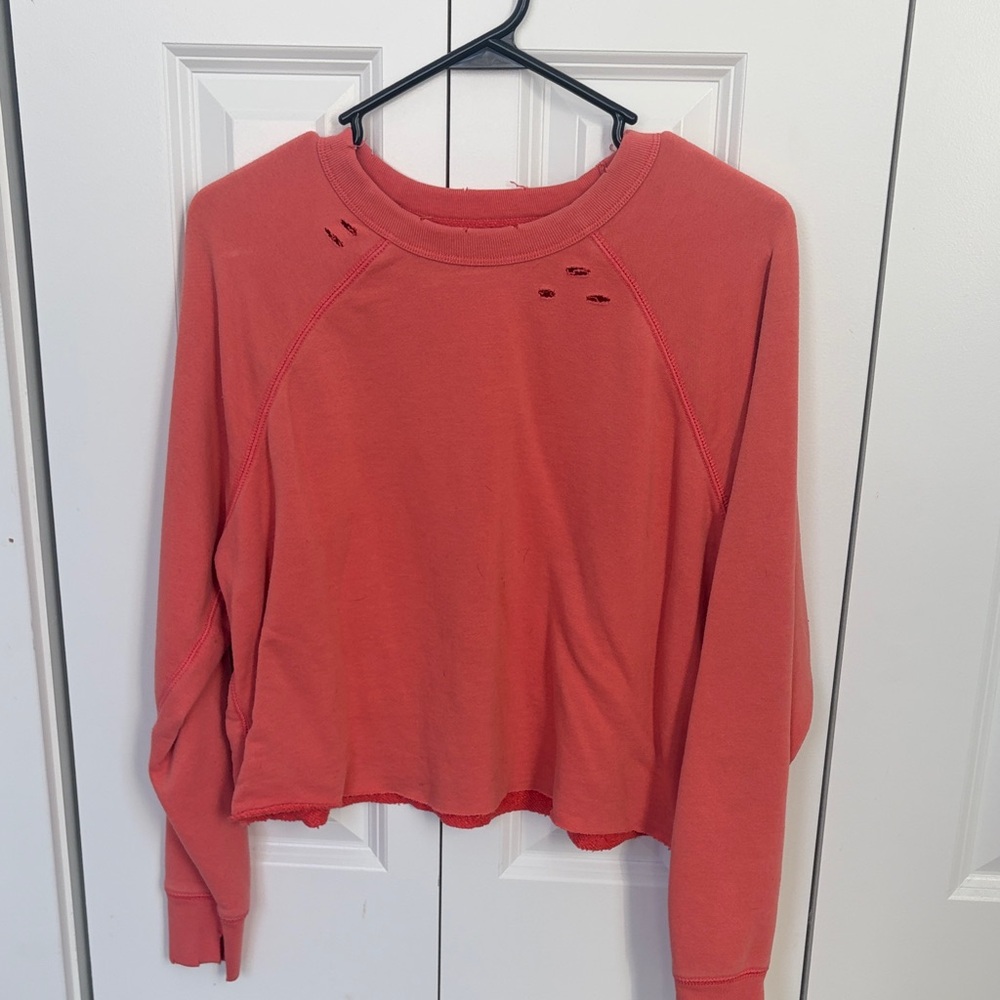 Aerie Women's Distressed Coral Top